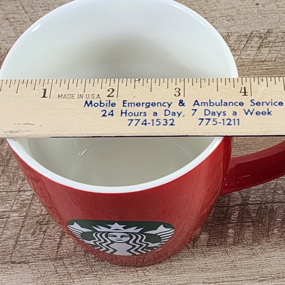 Starbucks 2020 Mermaid Logo Red & White Christmas Holiday 12 OZ Ceramic Mug - Picture 9 of 10